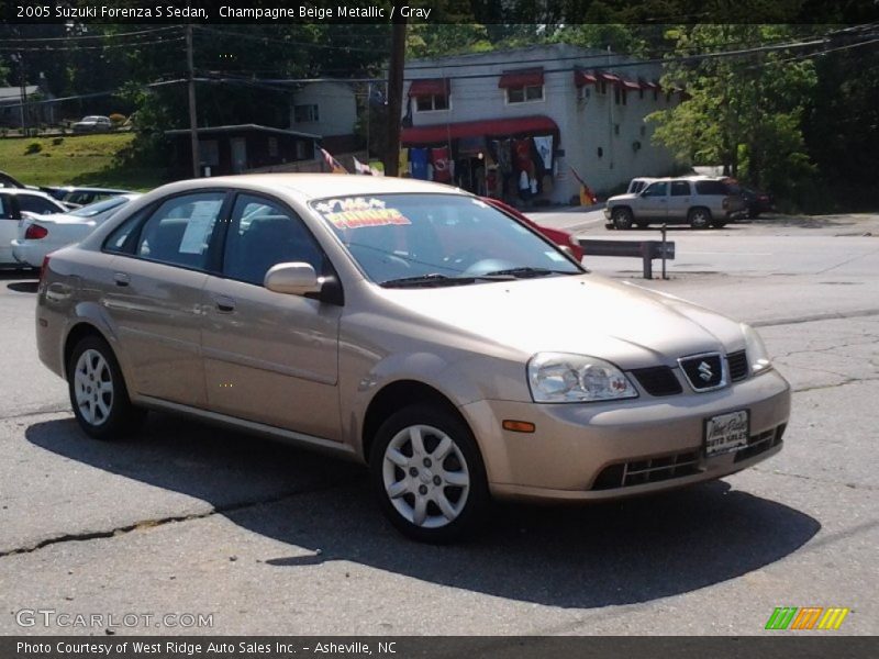 Champagne Beige Metallic / Gray 2005 Suzuki Forenza S Sedan