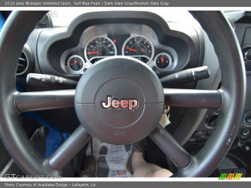 Surf Blue Pearl / Dark Slate Gray/Medium Slate Gray 2010 Jeep Wrangler Unlimited Sport