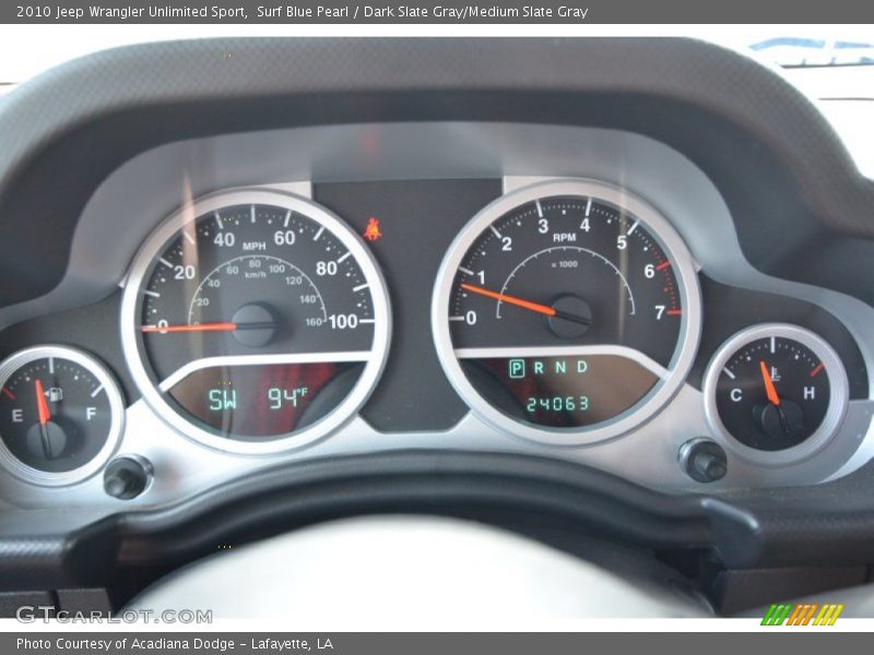 Surf Blue Pearl / Dark Slate Gray/Medium Slate Gray 2010 Jeep Wrangler Unlimited Sport