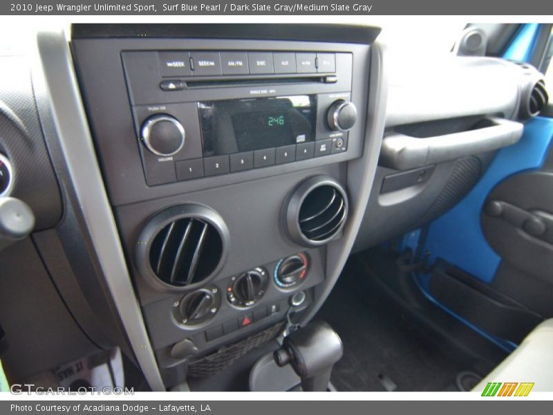 Surf Blue Pearl / Dark Slate Gray/Medium Slate Gray 2010 Jeep Wrangler Unlimited Sport