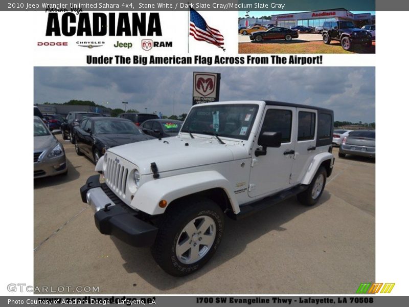 Stone White / Dark Slate Gray/Medium Slate Gray 2010 Jeep Wrangler Unlimited Sahara 4x4