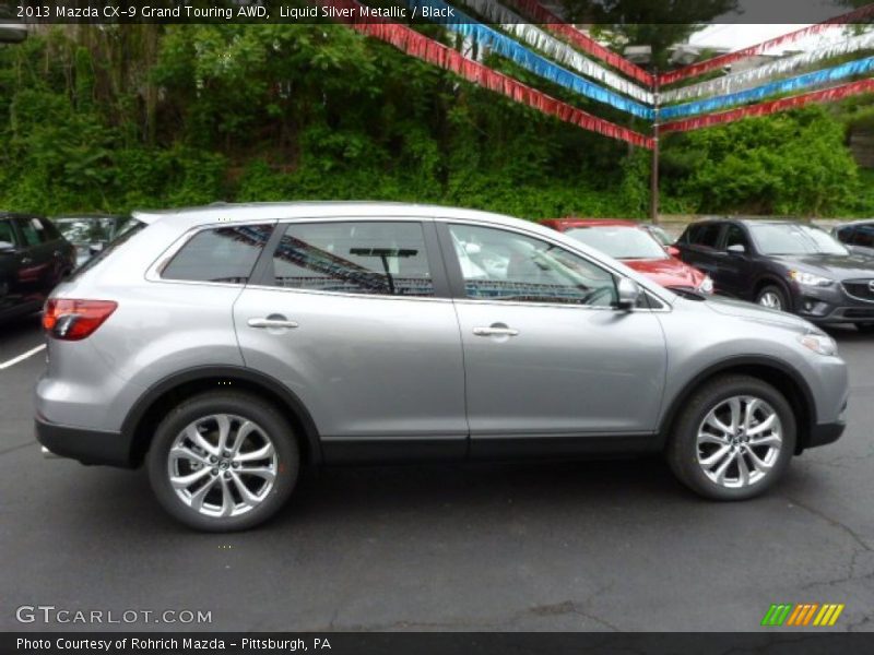 Liquid Silver Metallic / Black 2013 Mazda CX-9 Grand Touring AWD