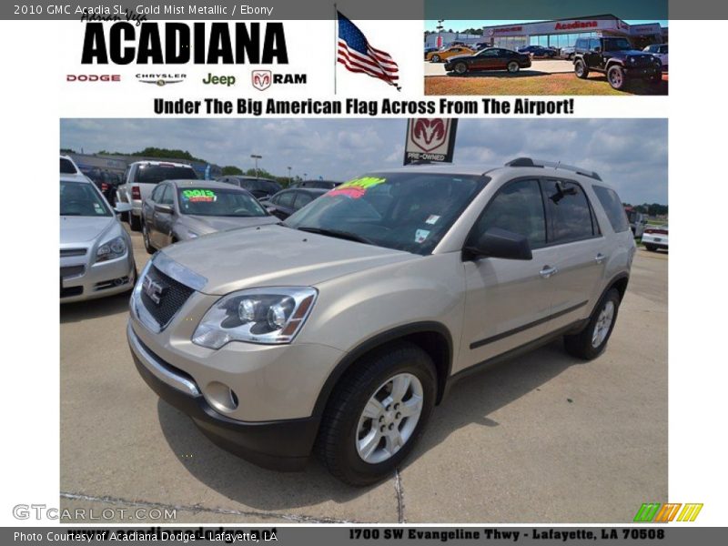 Gold Mist Metallic / Ebony 2010 GMC Acadia SL