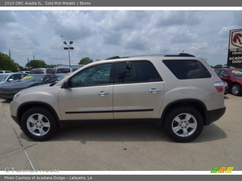 Gold Mist Metallic / Ebony 2010 GMC Acadia SL