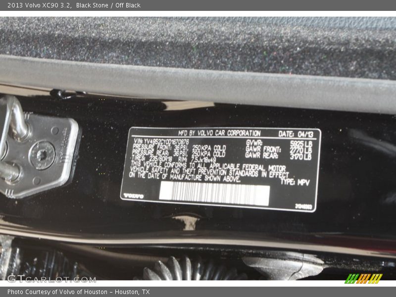 Black Stone / Off Black 2013 Volvo XC90 3.2
