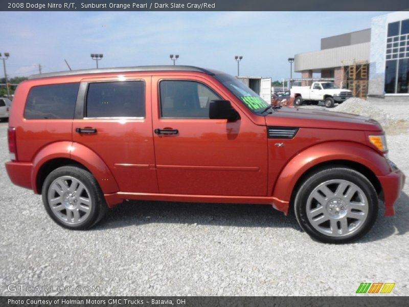 Sunburst Orange Pearl / Dark Slate Gray/Red 2008 Dodge Nitro R/T