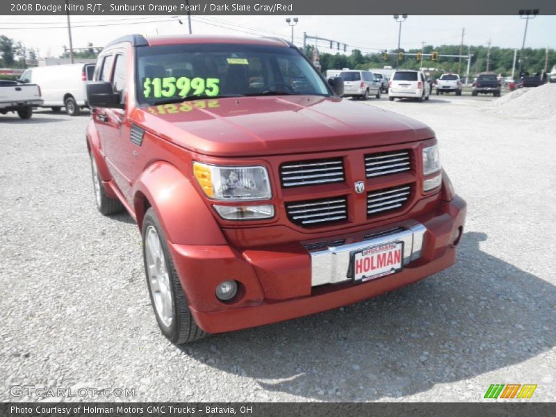 Sunburst Orange Pearl / Dark Slate Gray/Red 2008 Dodge Nitro R/T