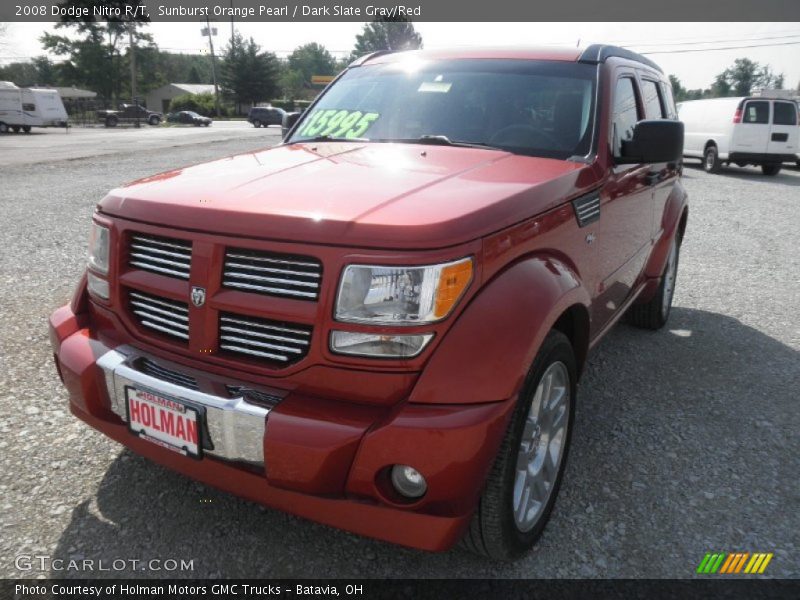 Sunburst Orange Pearl / Dark Slate Gray/Red 2008 Dodge Nitro R/T