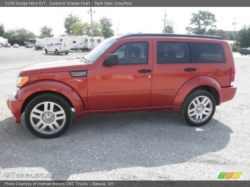 Sunburst Orange Pearl / Dark Slate Gray/Red 2008 Dodge Nitro R/T