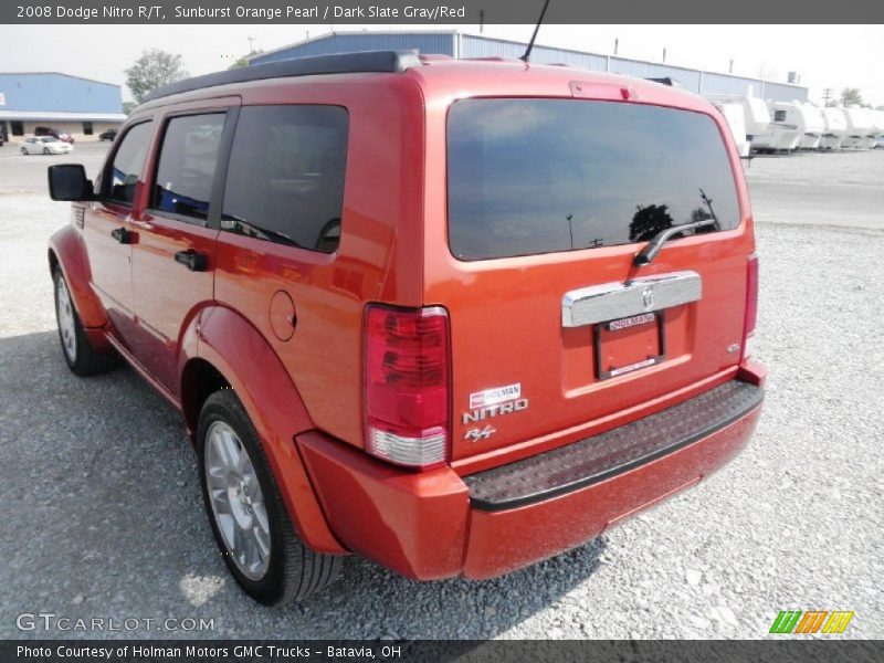 Sunburst Orange Pearl / Dark Slate Gray/Red 2008 Dodge Nitro R/T