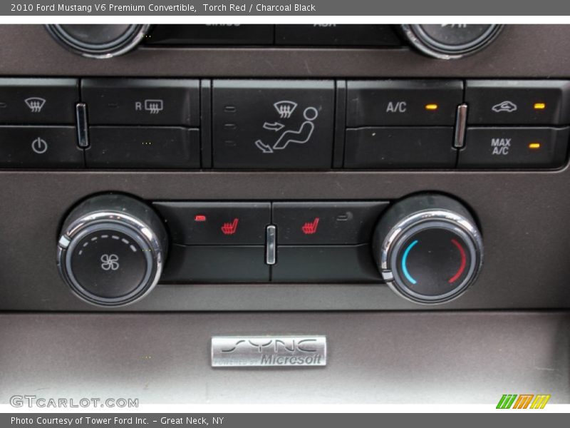 Controls of 2010 Mustang V6 Premium Convertible