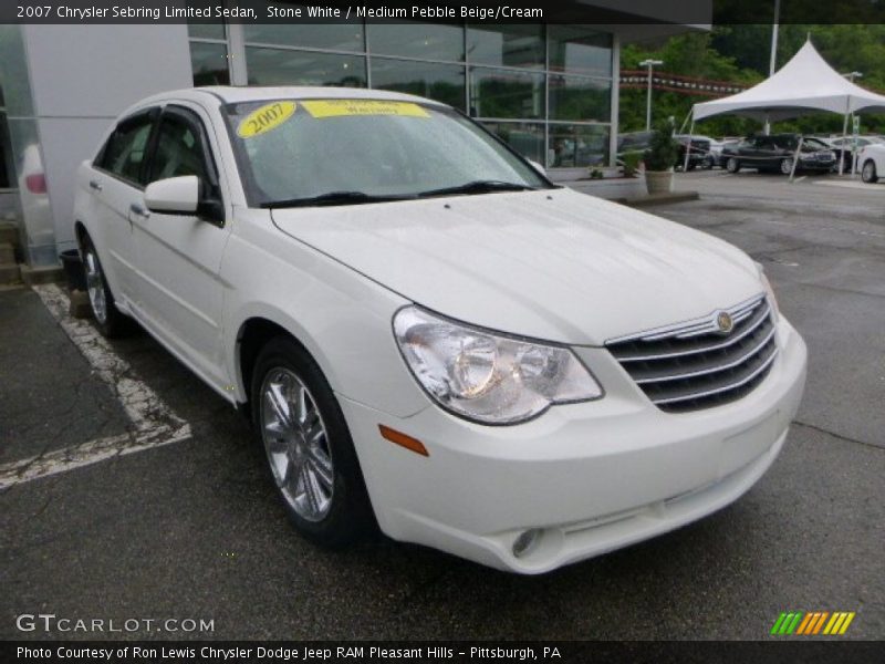 Stone White / Medium Pebble Beige/Cream 2007 Chrysler Sebring Limited Sedan