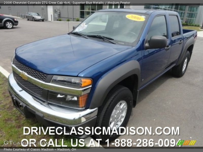Superior Blue Metallic / Medium Pewter 2006 Chevrolet Colorado Z71 Crew Cab 4x4