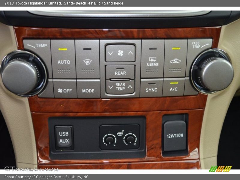 Controls of 2013 Highlander Limited
