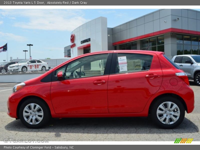 Absolutely Red / Dark Gray 2013 Toyota Yaris L 5 Door