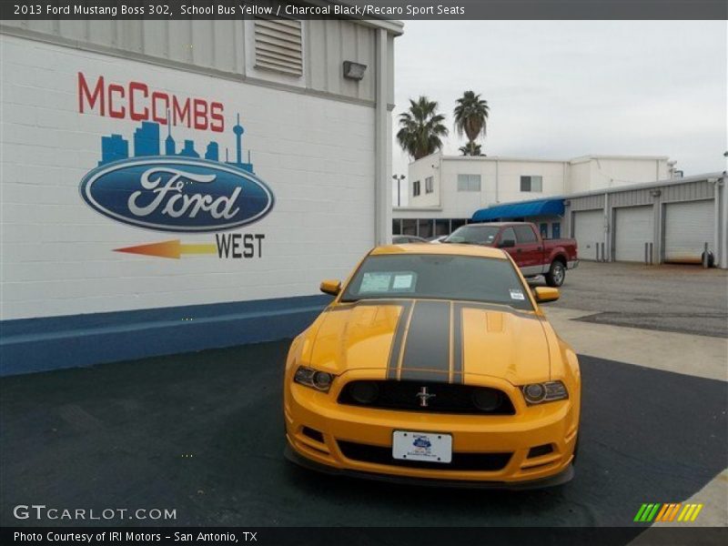 School Bus Yellow / Charcoal Black/Recaro Sport Seats 2013 Ford Mustang Boss 302
