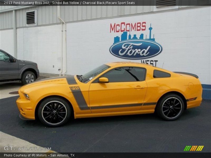 School Bus Yellow / Charcoal Black/Recaro Sport Seats 2013 Ford Mustang Boss 302