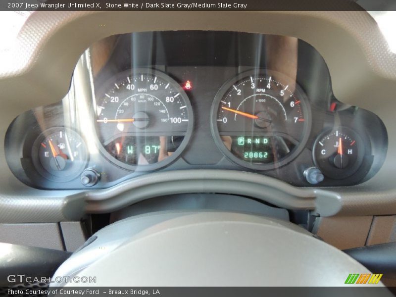 Stone White / Dark Slate Gray/Medium Slate Gray 2007 Jeep Wrangler Unlimited X