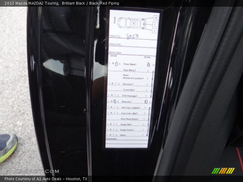 Brilliant Black / Black/Red Piping 2013 Mazda MAZDA2 Touring