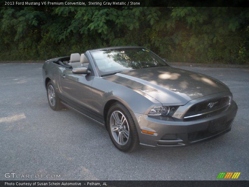 Sterling Gray Metallic / Stone 2013 Ford Mustang V6 Premium Convertible