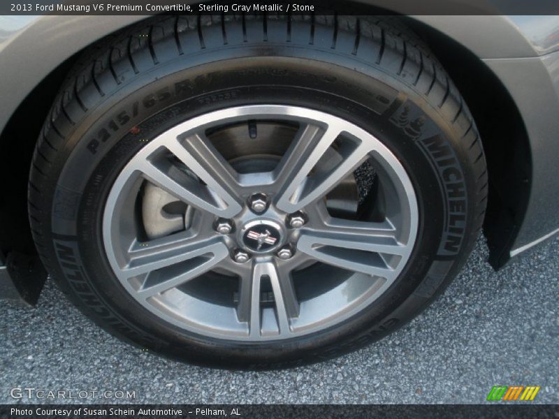 Sterling Gray Metallic / Stone 2013 Ford Mustang V6 Premium Convertible