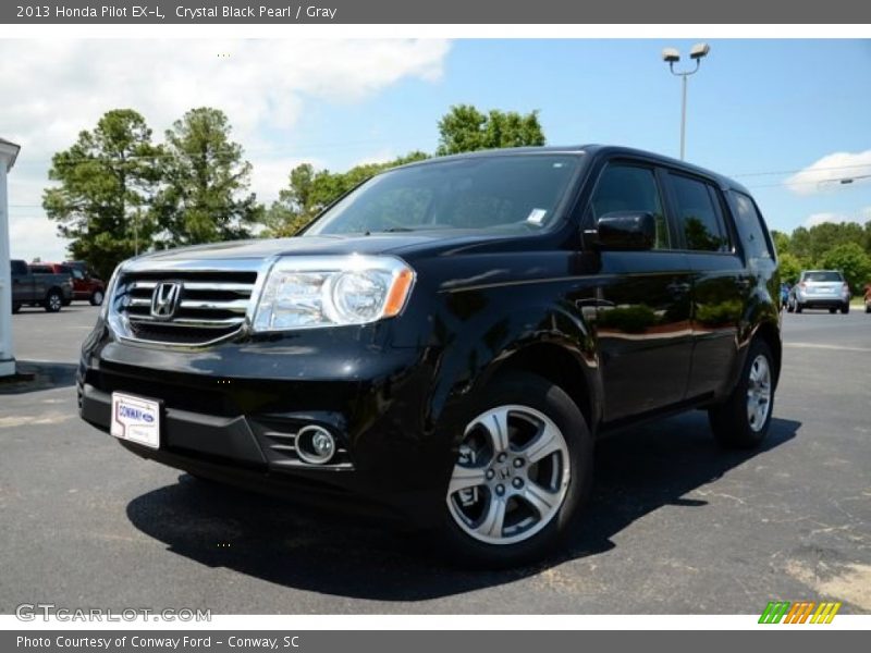 Crystal Black Pearl / Gray 2013 Honda Pilot EX-L