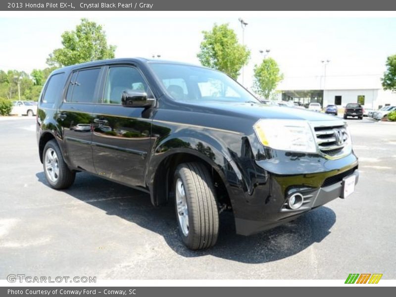 Crystal Black Pearl / Gray 2013 Honda Pilot EX-L