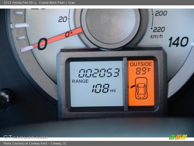 Crystal Black Pearl / Gray 2013 Honda Pilot EX-L