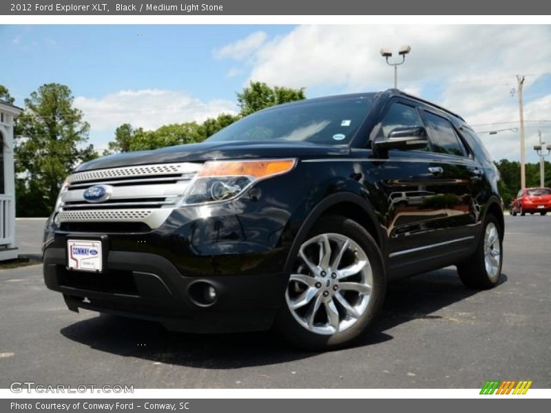 Black / Medium Light Stone 2012 Ford Explorer XLT