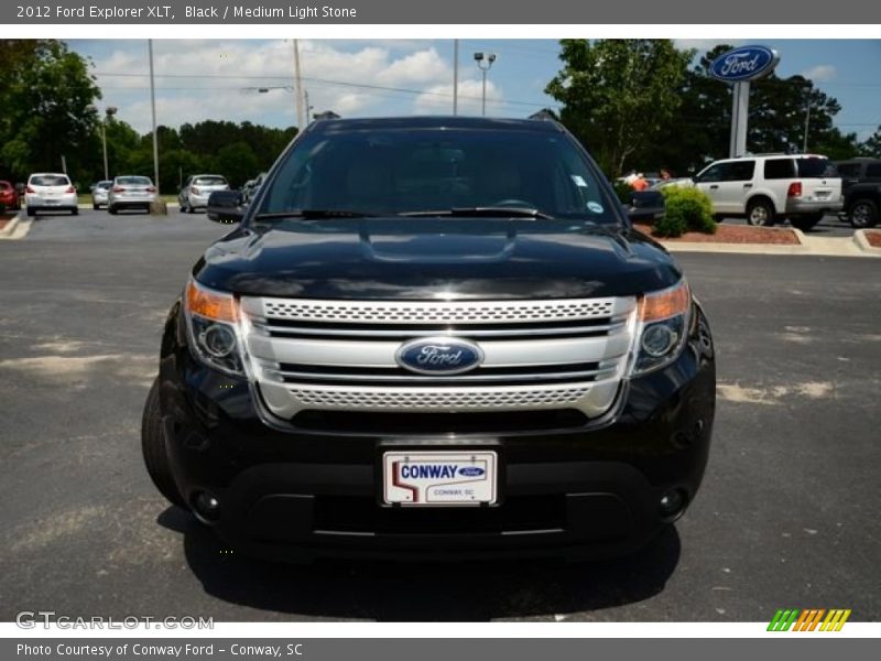 Black / Medium Light Stone 2012 Ford Explorer XLT