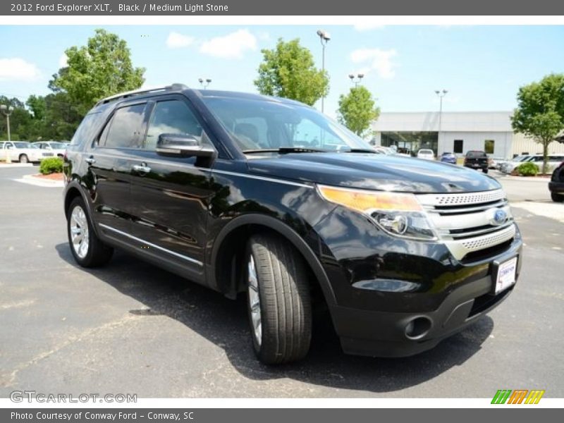 Black / Medium Light Stone 2012 Ford Explorer XLT