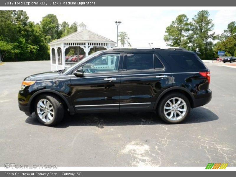 Black / Medium Light Stone 2012 Ford Explorer XLT