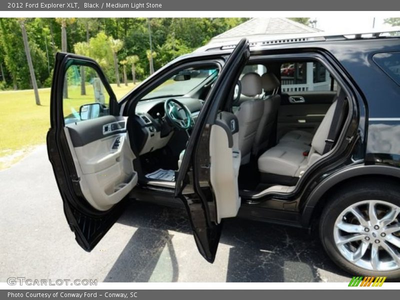 Black / Medium Light Stone 2012 Ford Explorer XLT