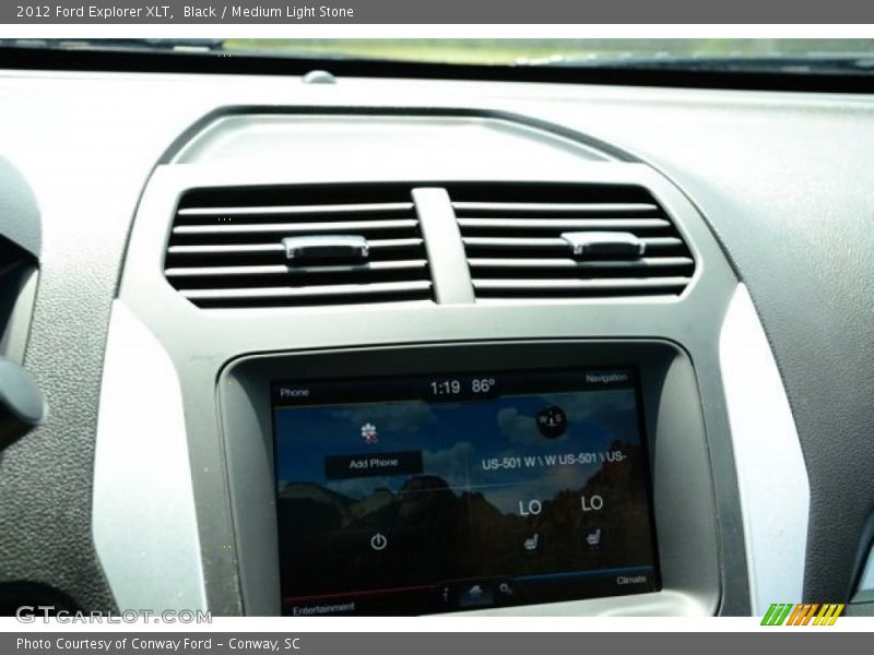 Black / Medium Light Stone 2012 Ford Explorer XLT