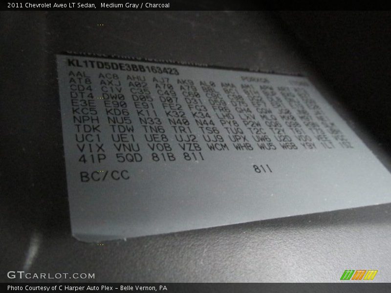 Medium Gray / Charcoal 2011 Chevrolet Aveo LT Sedan