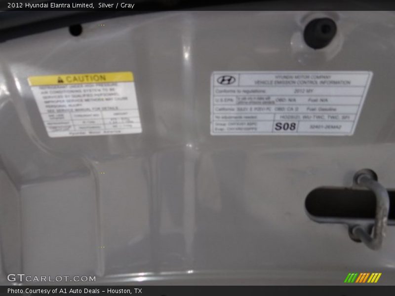Silver / Gray 2012 Hyundai Elantra Limited