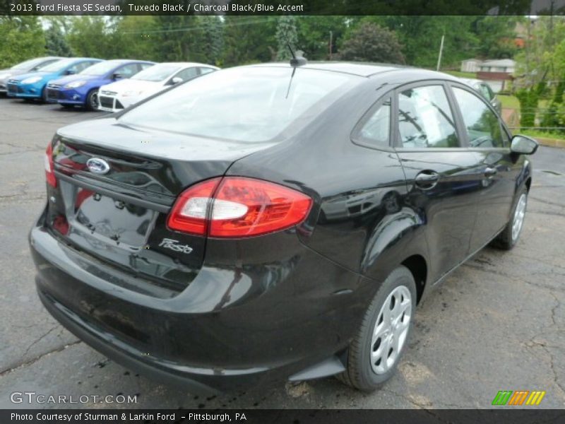 Tuxedo Black / Charcoal Black/Blue Accent 2013 Ford Fiesta SE Sedan