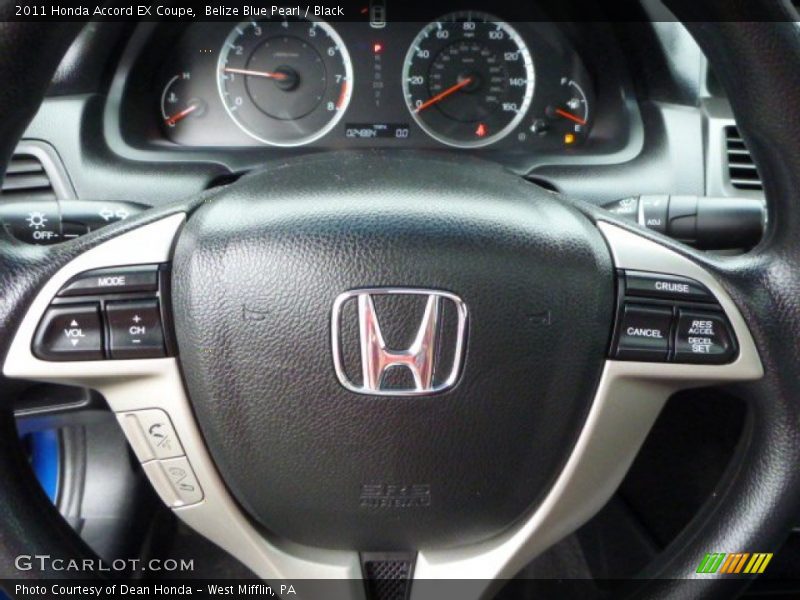 Belize Blue Pearl / Black 2011 Honda Accord EX Coupe