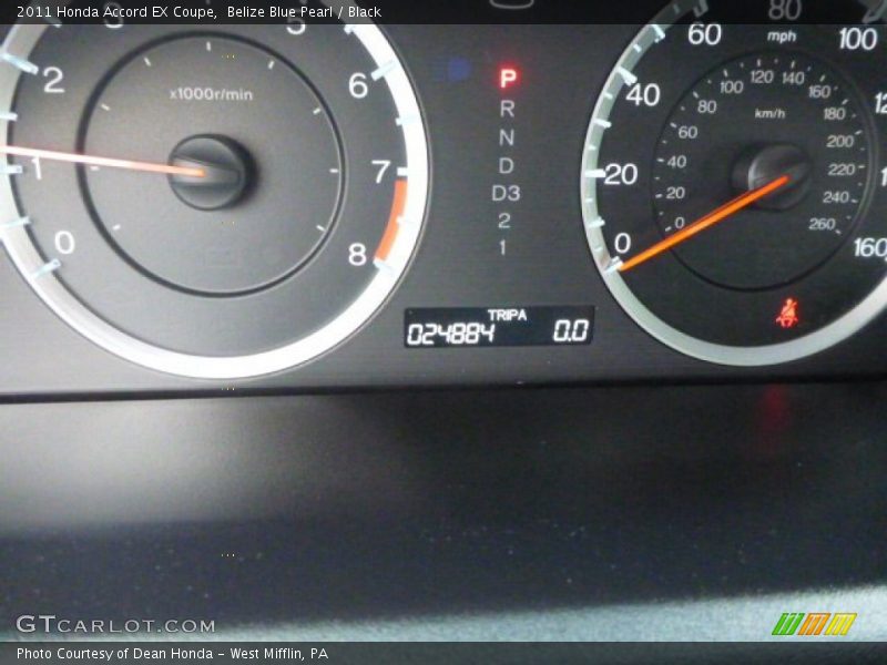 Belize Blue Pearl / Black 2011 Honda Accord EX Coupe
