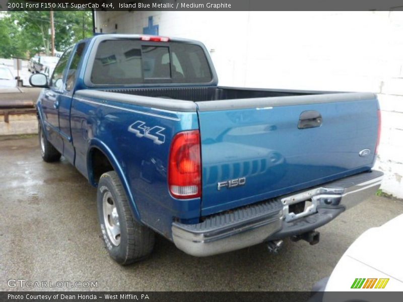 Island Blue Metallic / Medium Graphite 2001 Ford F150 XLT SuperCab 4x4