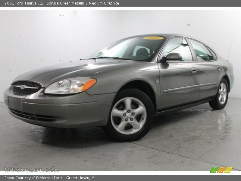 Spruce Green Metallic / Medium Graphite 2001 Ford Taurus SES