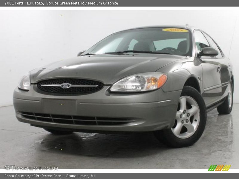 Spruce Green Metallic / Medium Graphite 2001 Ford Taurus SES