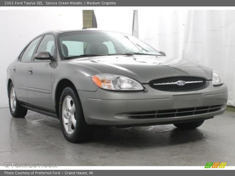 Spruce Green Metallic / Medium Graphite 2001 Ford Taurus SES