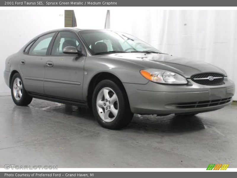 Spruce Green Metallic / Medium Graphite 2001 Ford Taurus SES