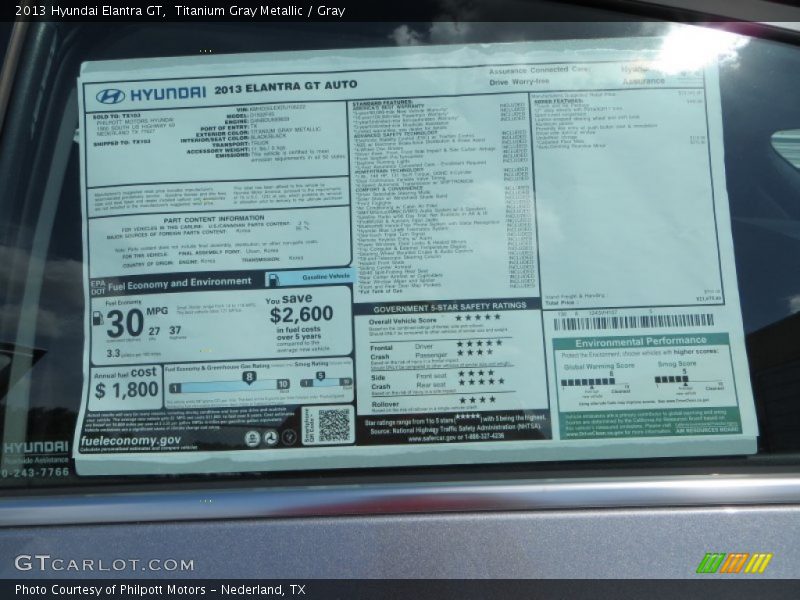 Titanium Gray Metallic / Gray 2013 Hyundai Elantra GT