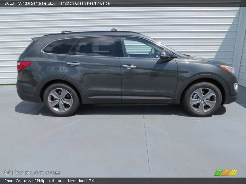 Hampton Green Pearl / Beige 2013 Hyundai Santa Fe GLS