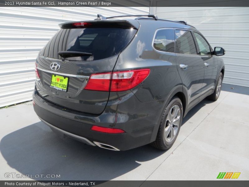 Hampton Green Pearl / Beige 2013 Hyundai Santa Fe GLS