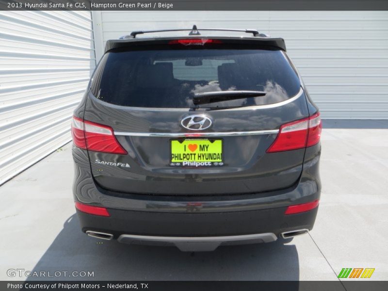 Hampton Green Pearl / Beige 2013 Hyundai Santa Fe GLS