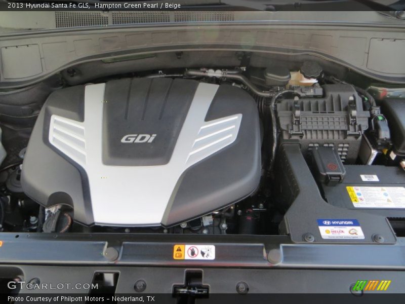 Hampton Green Pearl / Beige 2013 Hyundai Santa Fe GLS