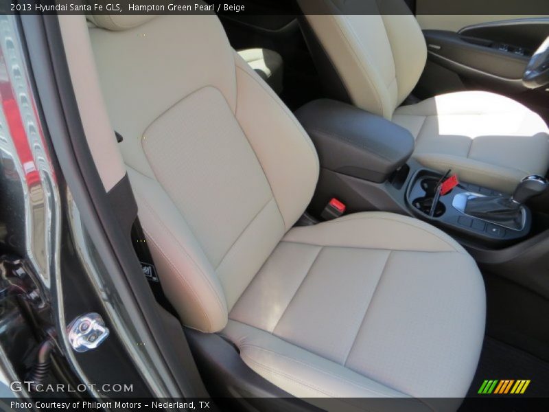 Hampton Green Pearl / Beige 2013 Hyundai Santa Fe GLS